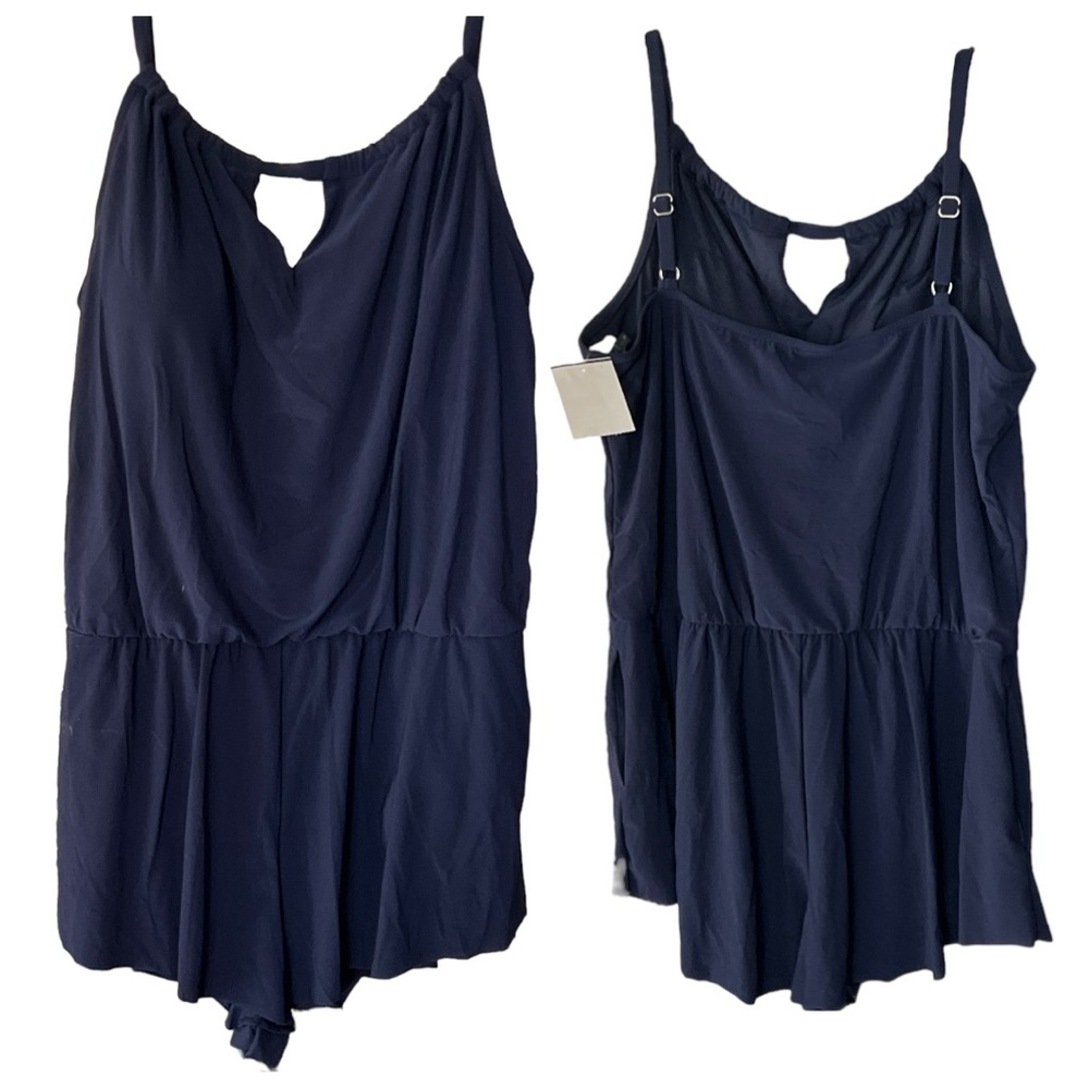 Navy Blue Swim Suit With a Key Hole Size XL New - Picture 2 of 6